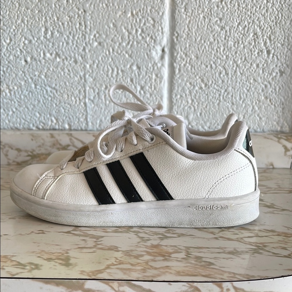 Adidas White and Black Superstar Sneakers